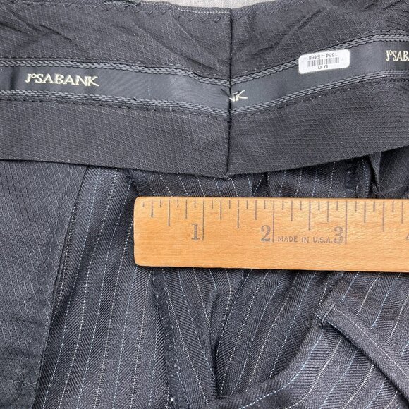 Jos A Bank Suit Men 40S/32Wx28L Gray Blue Pinstripe Signature Gordon Cuff Wool - Picture 16 of 16